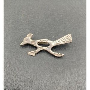 Vintage Road Runner Brooch Cast Sterling Silver Southwestern Native American